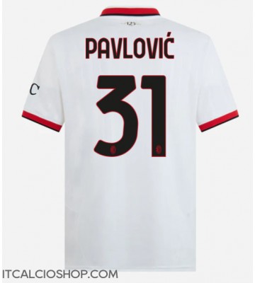 AC Milan Strahinja Pavlovic #31 Seconda Maglia 2024-25 Manica Corta